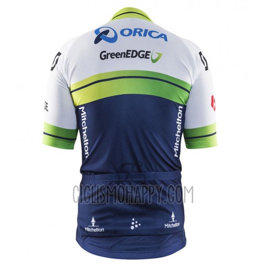 Orica GreenEDGE Cycling Jersey Bib Short 2016 Short Sleeve White and Blue